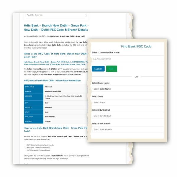 Bank IFSC Finder WordPress Plugin